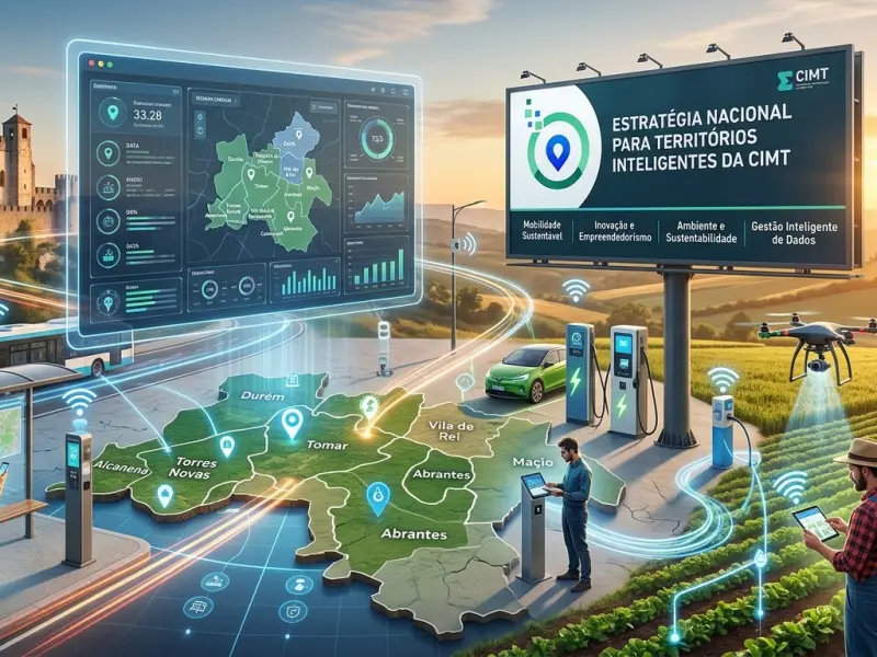 Imagem que acompanha a notícia «Alcanena vai usar tecnologia inteligente para gerir trânsito, energia e apoiar idosos isolados» (mediotejo.net)